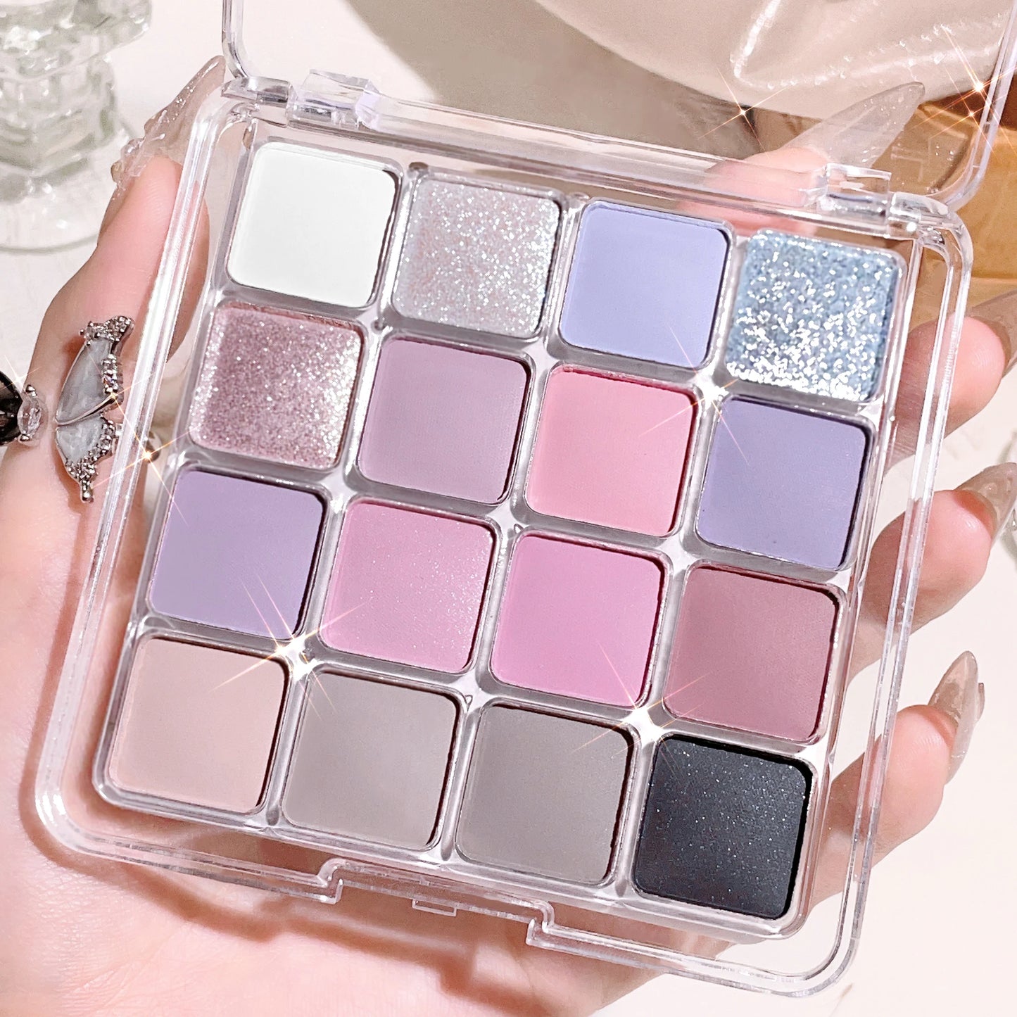 16-Color Earth Tone Eyeshadow Palette Matte & Shimmer
