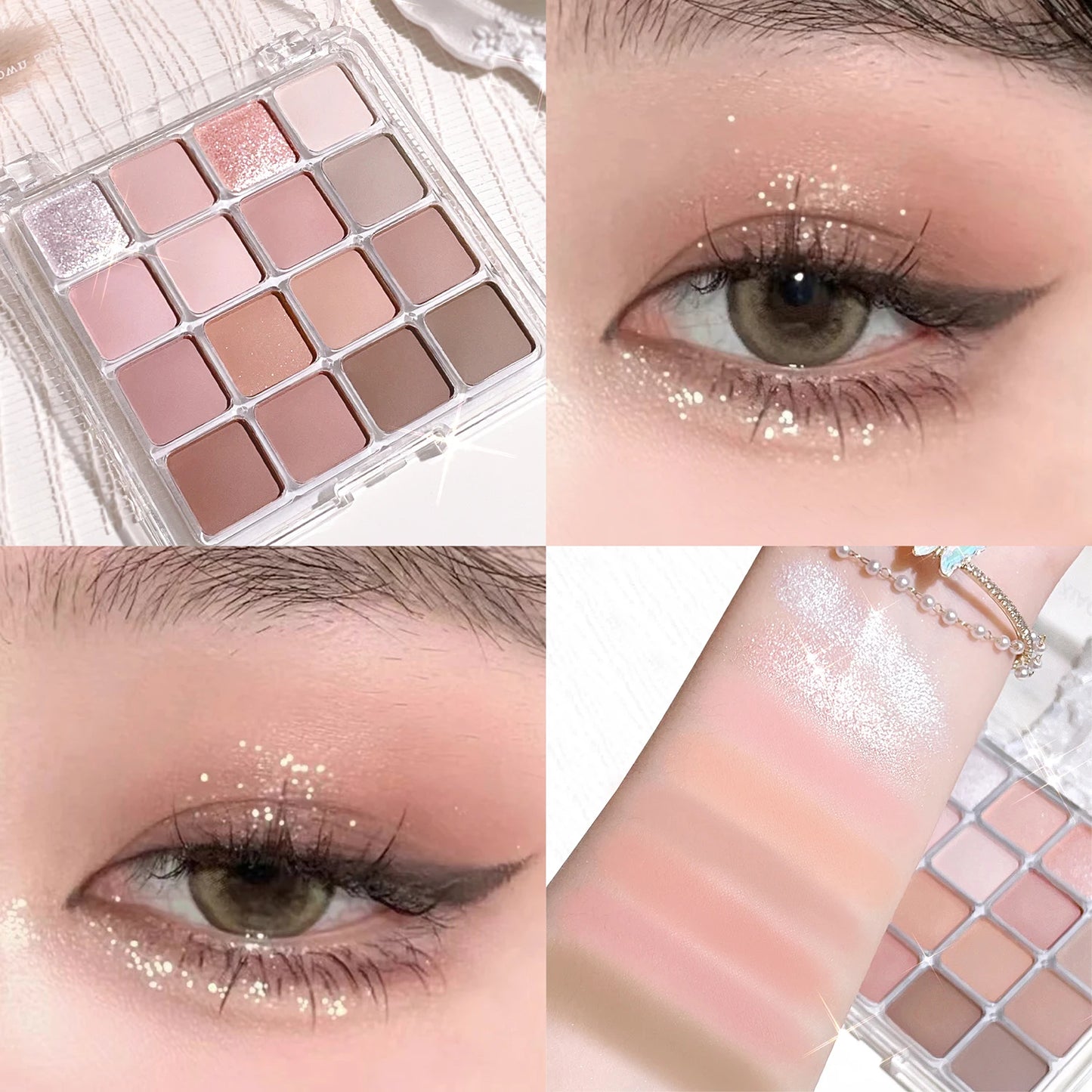 16-Color Earth Tone Eyeshadow Palette Matte & Shimmer