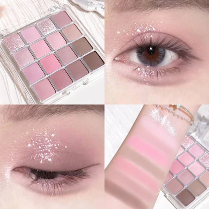 16-Color Earth Tone Eyeshadow Palette Matte & Shimmer