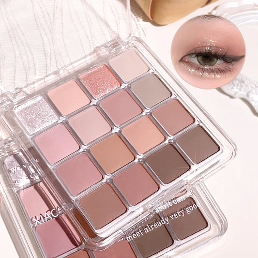 16-Color Earth Tone Eyeshadow Palette Matte & Shimmer