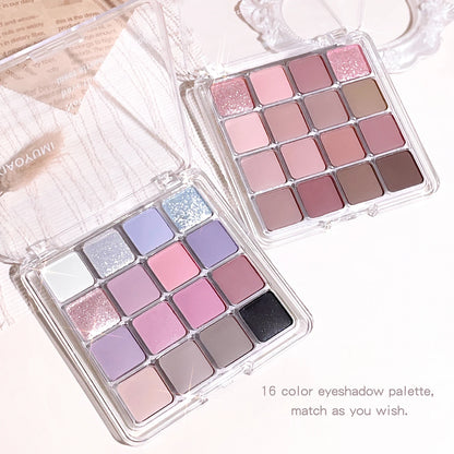 16-Color Earth Tone Eyeshadow Palette Matte & Shimmer